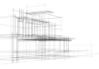  architectural drawing 3d illustration