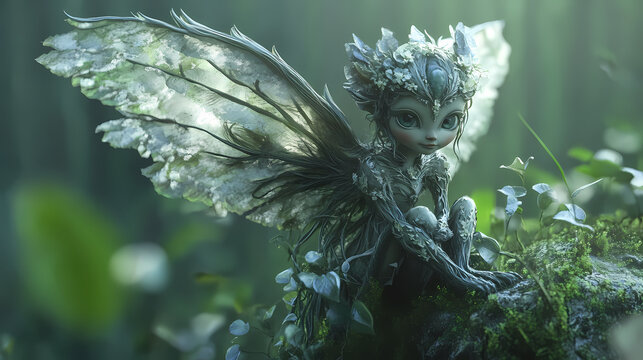 Little forest sylph, 3d cg. Fantasy. Illustration