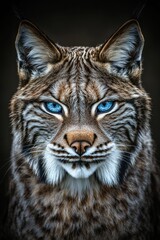 A cat with blue eyes stares at the camera