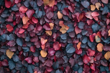 A close-up view of a cluster of leaves, featuring intricate details and textures