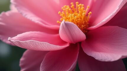 Fototapeta premium Close-Up of Pink Flower with Prominent Pistils Botanical Macro Photography