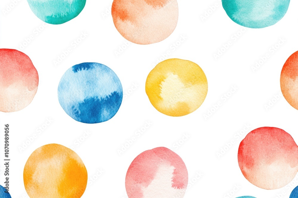 Poster pattern of colorful circles on a white background