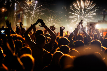 crowd at concert - summer music festival