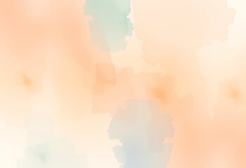 Obraz premium A light watercolor texture featuring soft peach, beige, and green tones