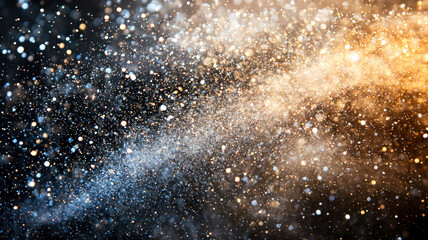 Obraz premium Metallic-toned smoke in gold, silver, or rose gold with fine glitter particles, creating a luxurious, glamorous texture perfect for seasonal designs