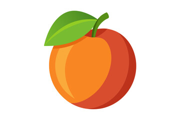 Line Color Drawing of Nectarine Vector Minimalist Fruit Art Illustration