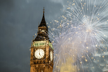  fireworks display around Big Ben