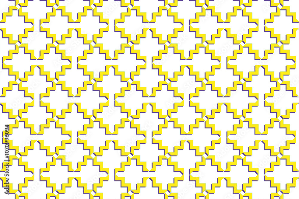 Poster a captivating arrangement of yellow and white shapes forming a dynamic pattern design