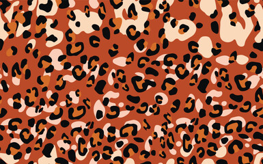 Abstract modern leopard seamless pattern. Animals trendy background. Color decorative vector stock illustration for print, card, postcard, fabric, textile. Modern ornament of stylized skin