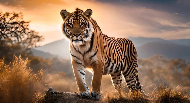 Wild animals in their natural habitat Tigar in nature, advertising, M 5