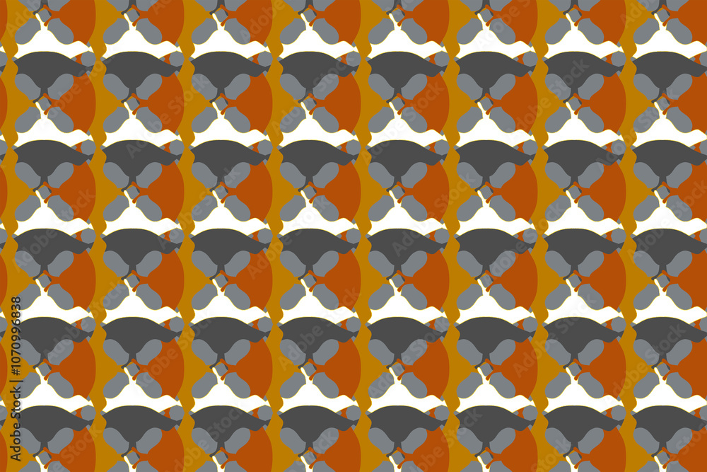 Poster colorful abstract pattern featuring earthy tones and smooth shapes in a lively layout