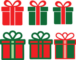 Set of gift boxes vector isolated on white background.