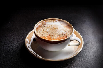 Fototapeta premium café con mucha espuma y té fondos texturas y color cálido