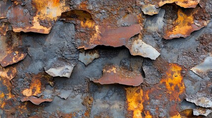 A Close-Up of Rusted Metal with Flaking Paint