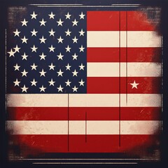 vintage flat design grunge united states flag background