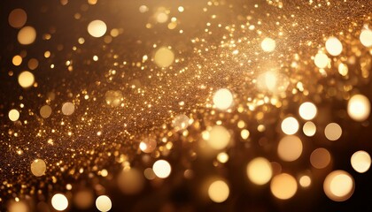 glitter celebration texture with golden particles abstract background with magic lights and sparks