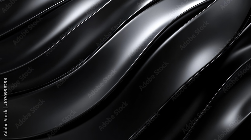 Poster a close-up of smooth, flowing black material creating a dynamic, abstract texture.