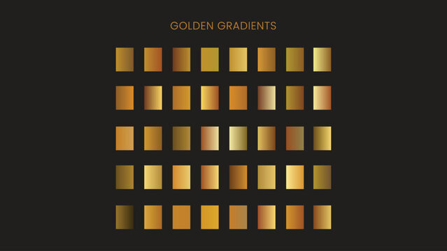Golden Gradients. cubes shapes. black background