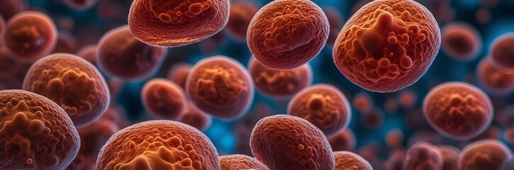 micro biologicals background, micro organism cells, virus, bacteria and fungus