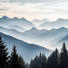 Obraz premium Misty Mountain Range