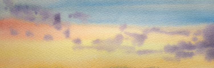 Painting of a sky with a purple and blue background