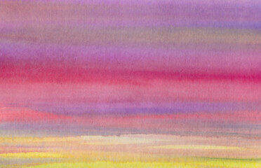 Painting of a sky with a purple and yellow background