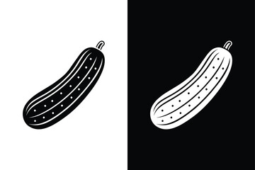 Cucumber vector illustration logo icon clipart. Cucumber Icon on White Background Vector Art Illustration on white background.	