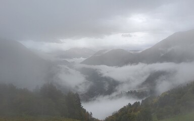 misty morning in the mountains