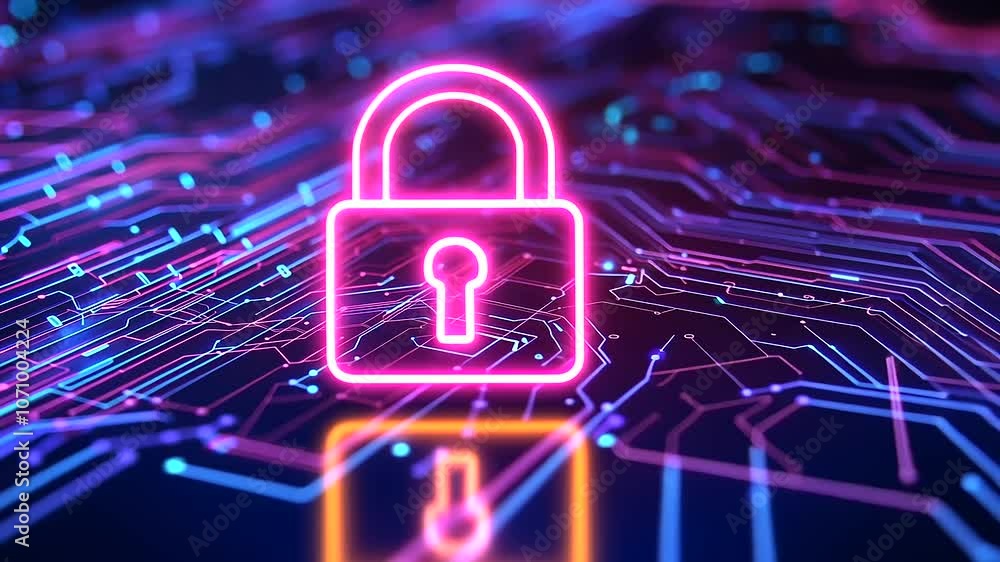Aufkleber futuristic padlock symbolizing data protection and encryption