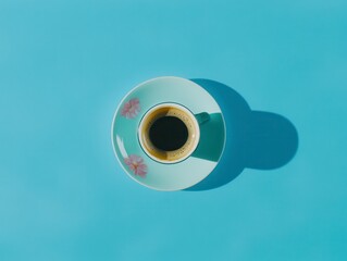 Elegant Espresso in Teal Cup