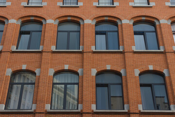 Building with red bricks in Brussels
