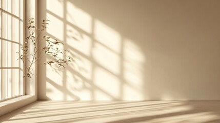 Sunlight Streaming Through Window in a Minimalist Room