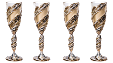 Elegant Crystal Champagne Glasses Set With Intricate Twisted Design Generative AI