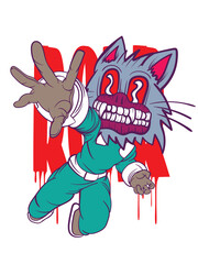 werewolf illustration with japanese style for kaijune event