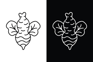 Ginger icon isolated vector icon illustration on white background.	