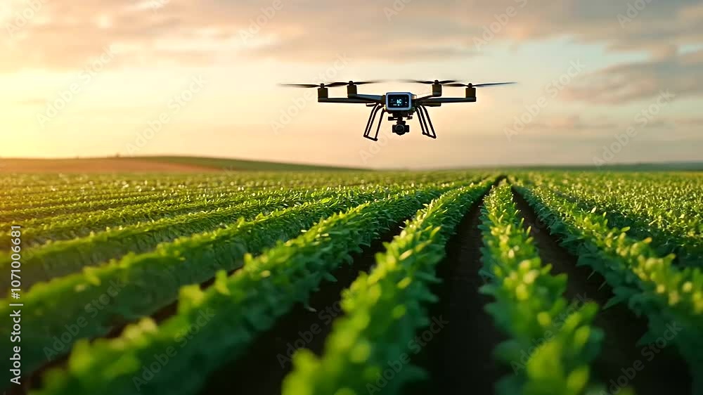 Poster high tech precision farming with drones and data analysis