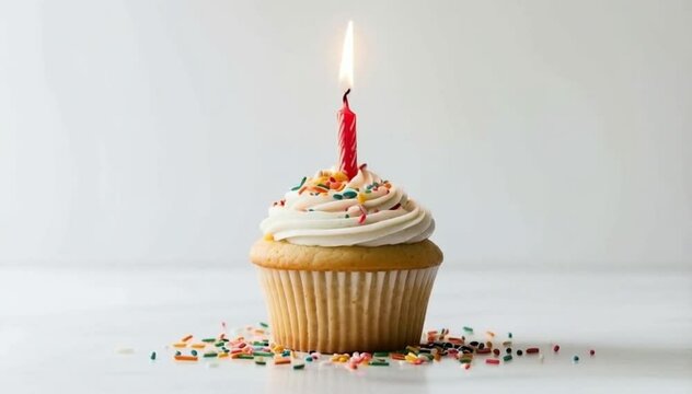 birthday cupcake with candle