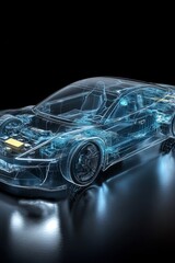 X-Ray Vision. Futuristic Car Design, Engineering, and Advanced Technology in Automotive Industry