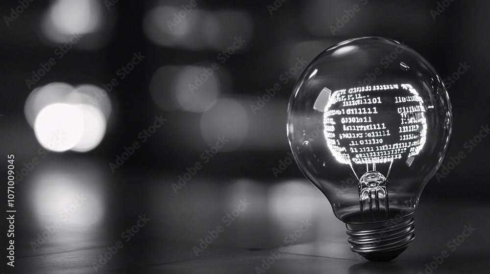 Aufkleber a lightbulb with code brackets inside, symbolizing innovative app ideas and development