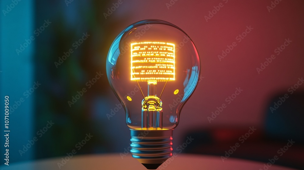 Aufkleber a lightbulb with code brackets inside, symbolizing innovative app ideas and development