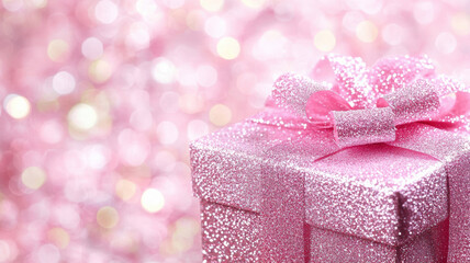 Fototapeta premium Elegant Christmas present with bokeh lights