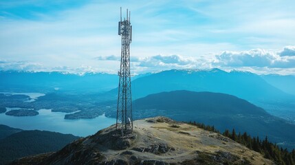 large radio antenna on a hill