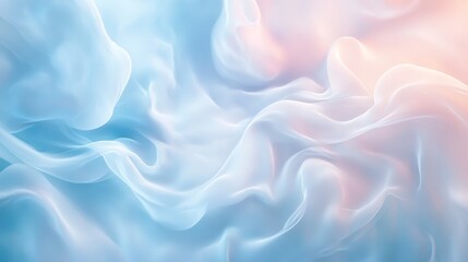 Fototapeta premium Pastel clouds softly move against serene blue sky landscape