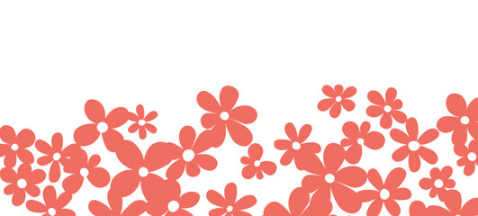 Spring illustration with tulips. Happy birthday, holiday, celebration greeting and invitation card. Colorful floral banner with flowers on light background. Modern floral compositions. Copy space