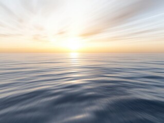 Obraz premium Golden Sunset Over the Calm Ocean