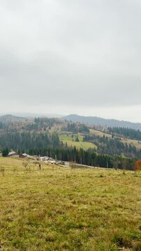 Late autumn in Carpathians mountains, Slavske, Ukraine
