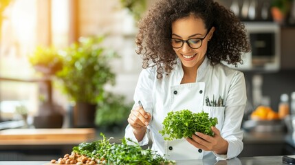 Nutritionist Analyzing Food Labels for High Nutritional Content in a Healthy Eating Concept