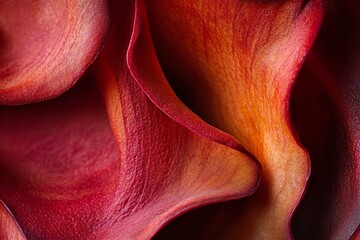Close-up Macro Photography of Red and Orange Flower Petals