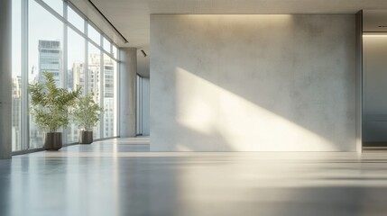 Fototapeta premium Sleek and Modern Living Room in Sunlight