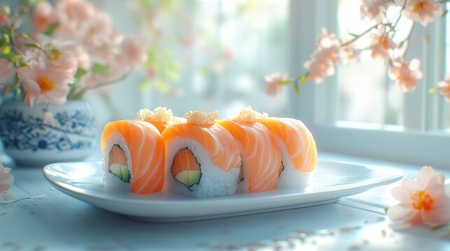 Sushi food, asian food, japan food, korean food, fish food, rce and fish food